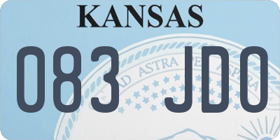 KS license plate 083JDO
