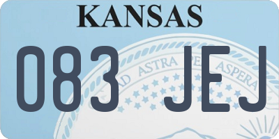 KS license plate 083JEJ