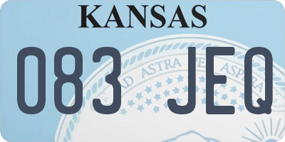 KS license plate 083JEQ