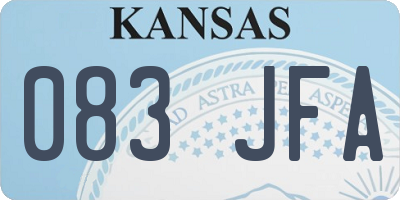 KS license plate 083JFA