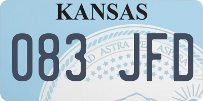 KS license plate 083JFD