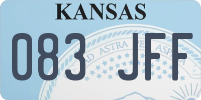 KS license plate 083JFF