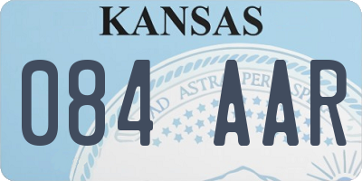 KS license plate 084AAR