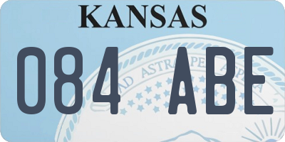KS license plate 084ABE