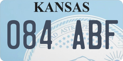 KS license plate 084ABF