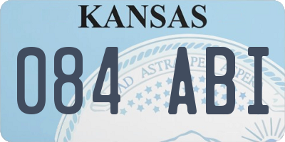 KS license plate 084ABI