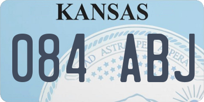 KS license plate 084ABJ
