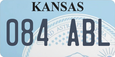KS license plate 084ABL