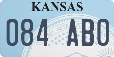 KS license plate 084ABO