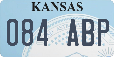 KS license plate 084ABP