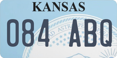 KS license plate 084ABQ