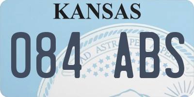 KS license plate 084ABS