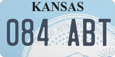 KS license plate 084ABT