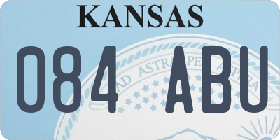 KS license plate 084ABU
