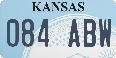 KS license plate 084ABW