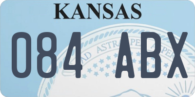 KS license plate 084ABX