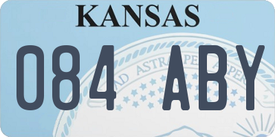 KS license plate 084ABY