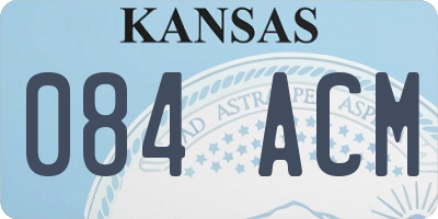 KS license plate 084ACM
