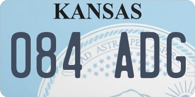KS license plate 084ADG