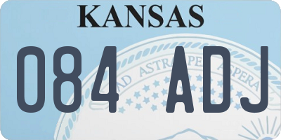 KS license plate 084ADJ