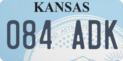 KS license plate 084ADK