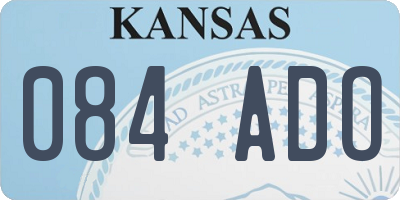 KS license plate 084ADO