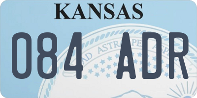 KS license plate 084ADR