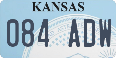 KS license plate 084ADW