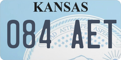 KS license plate 084AET