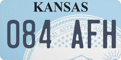 KS license plate 084AFH