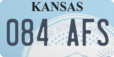KS license plate 084AFS