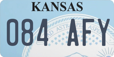 KS license plate 084AFY