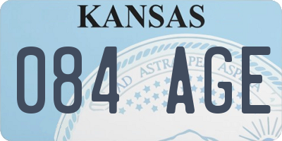 KS license plate 084AGE