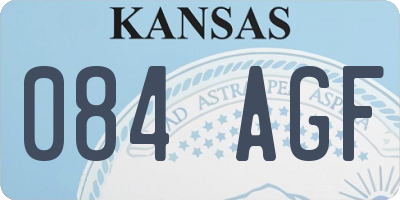 KS license plate 084AGF