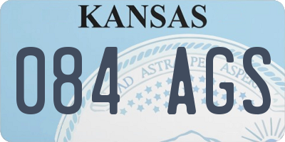 KS license plate 084AGS