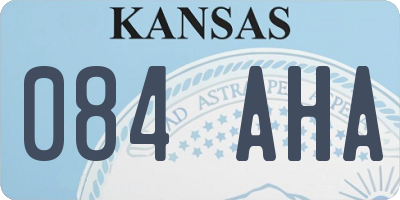 KS license plate 084AHA