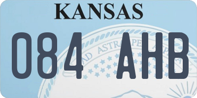 KS license plate 084AHB