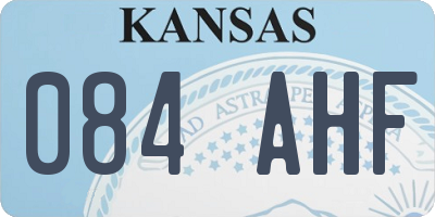 KS license plate 084AHF