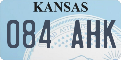 KS license plate 084AHK