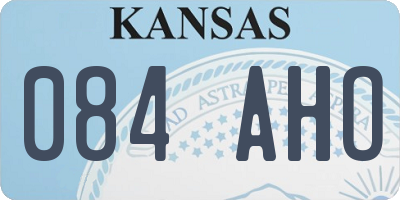KS license plate 084AHO