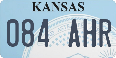 KS license plate 084AHR