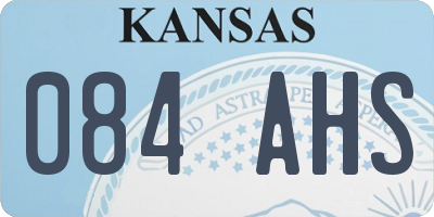 KS license plate 084AHS