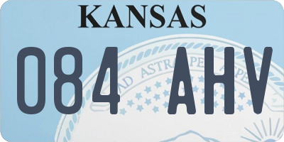 KS license plate 084AHV