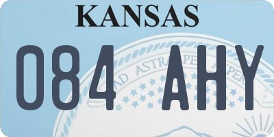 KS license plate 084AHY
