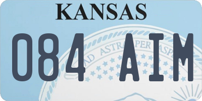 KS license plate 084AIM