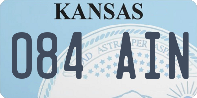 KS license plate 084AIN
