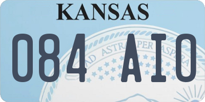 KS license plate 084AIO