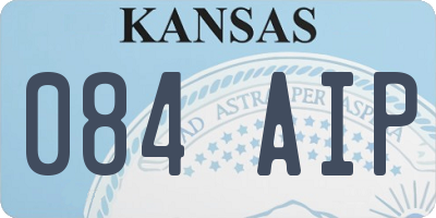 KS license plate 084AIP