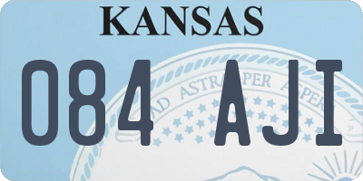 KS license plate 084AJI