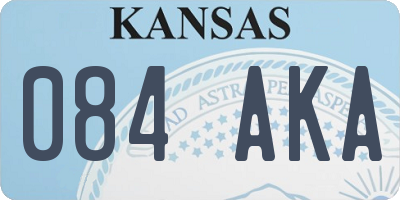 KS license plate 084AKA